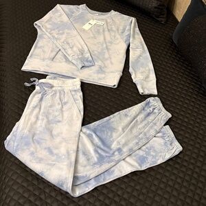 NEW Splendid Lush Velour Blue Tie Dye 2 Piece Set, Size XS